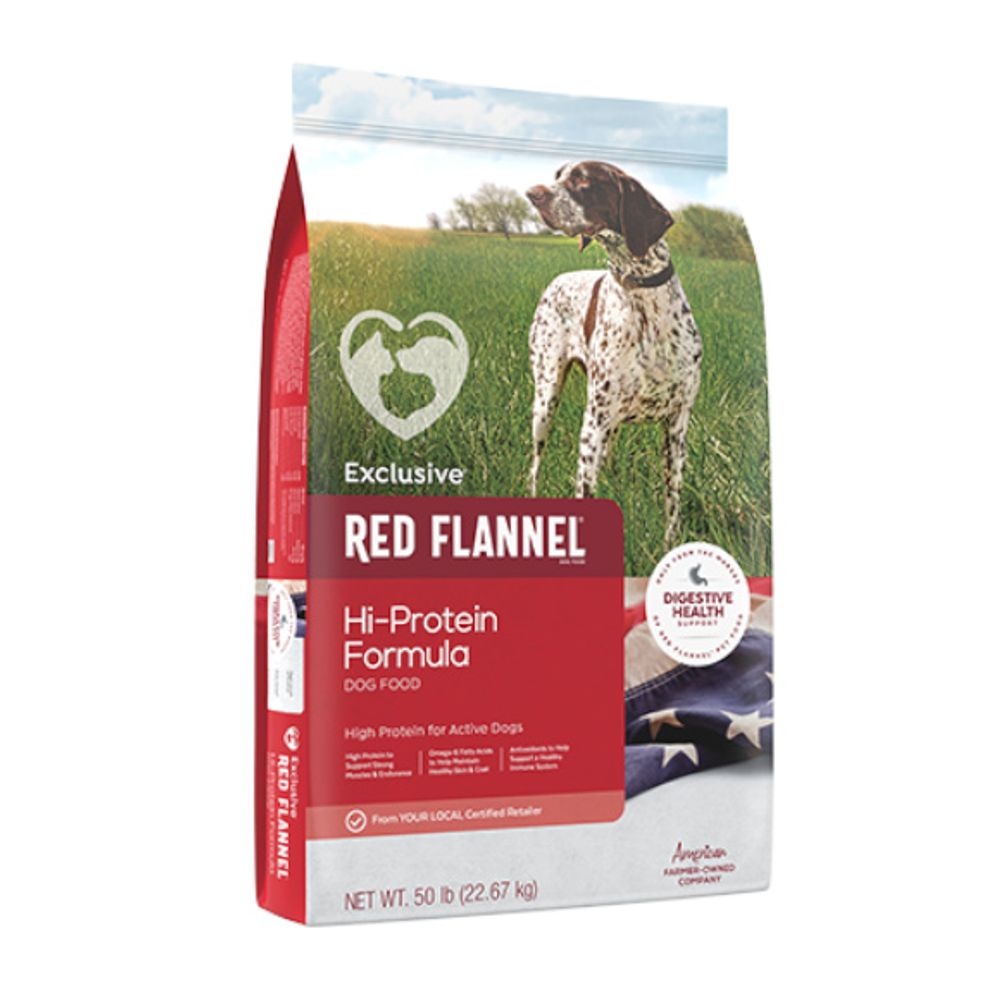 Red Flannel, Hi-Protein Dog Food for Active Dogs, 50 lb
