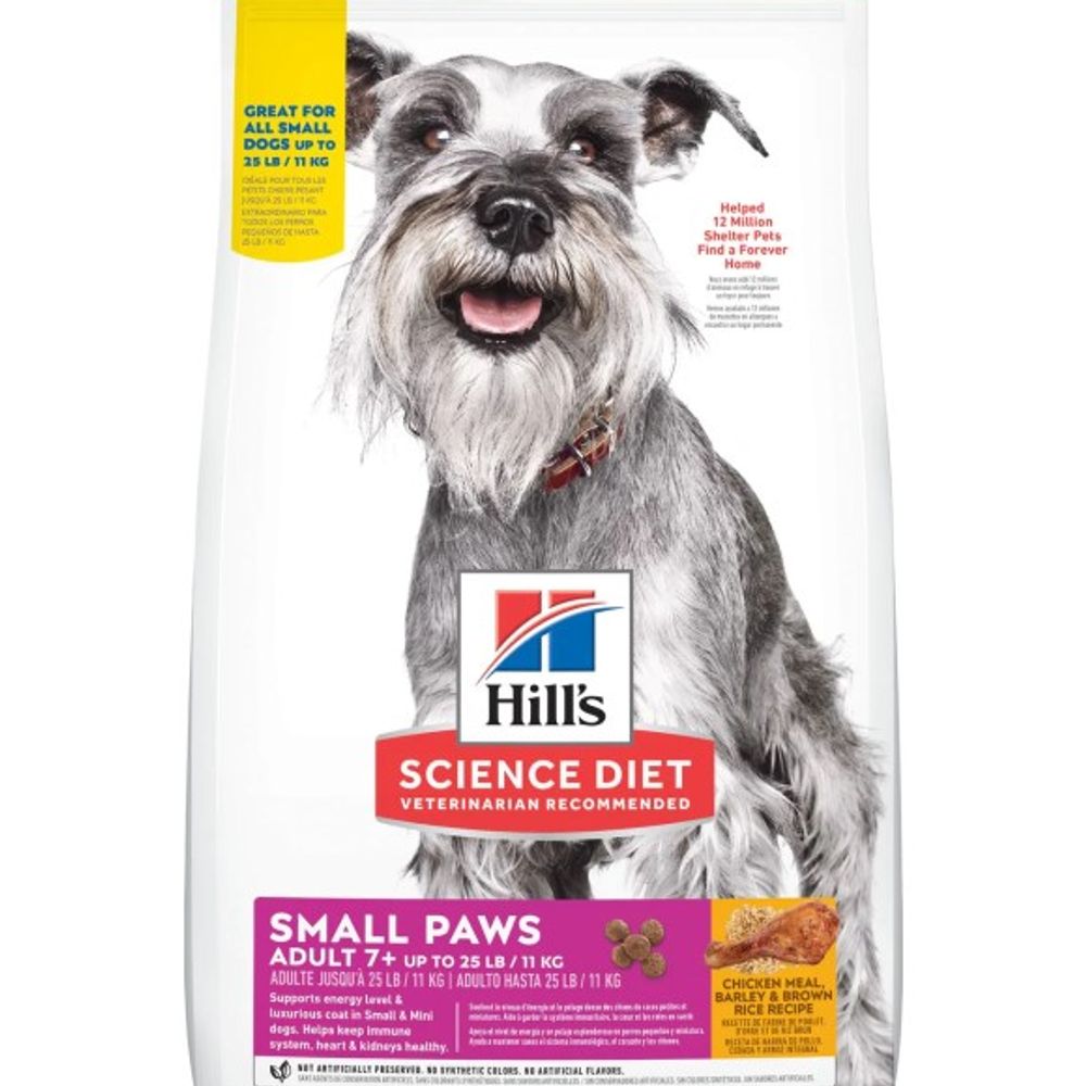 Science Diet, Adult 7+ Small Breed Chicken Meal Barley & Brown Rice Dog Food, 4.5 lb.