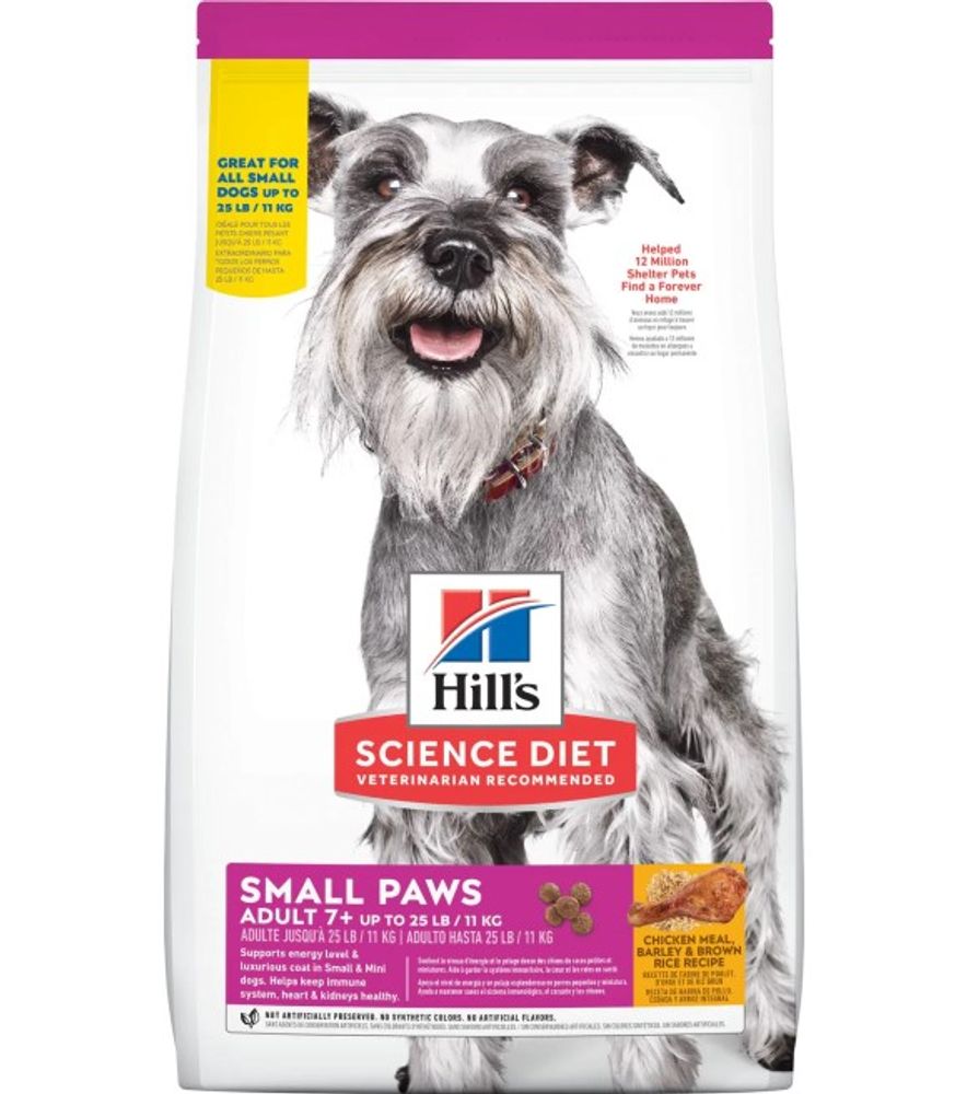 Science Diet, Adult 7+ Small Breed Chicken Meal Barley & Brown Rice Dog Food, 4.5 lb.
