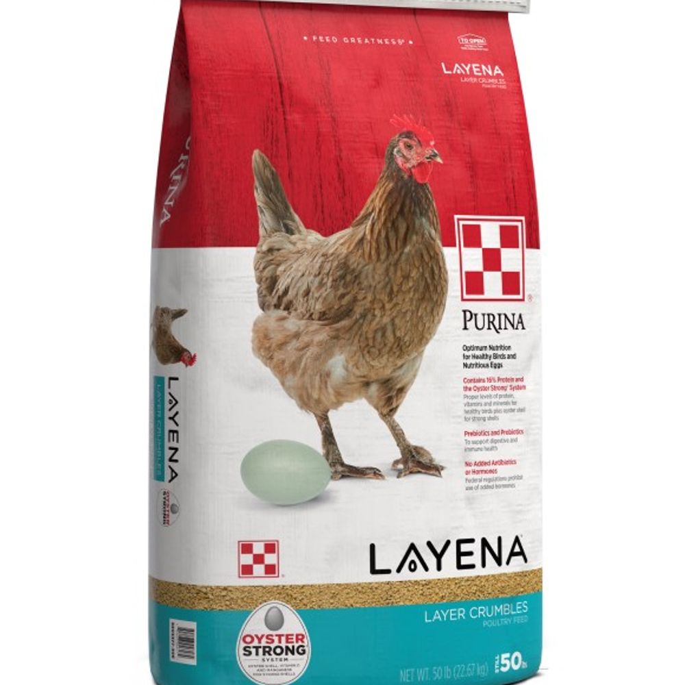 Purina, Layena Crumbles Premium Poultry Feed, 50 lb