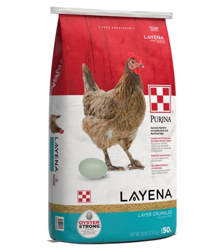 Purina, Layena Crumbles Premium Poultry Feed, 50 lb