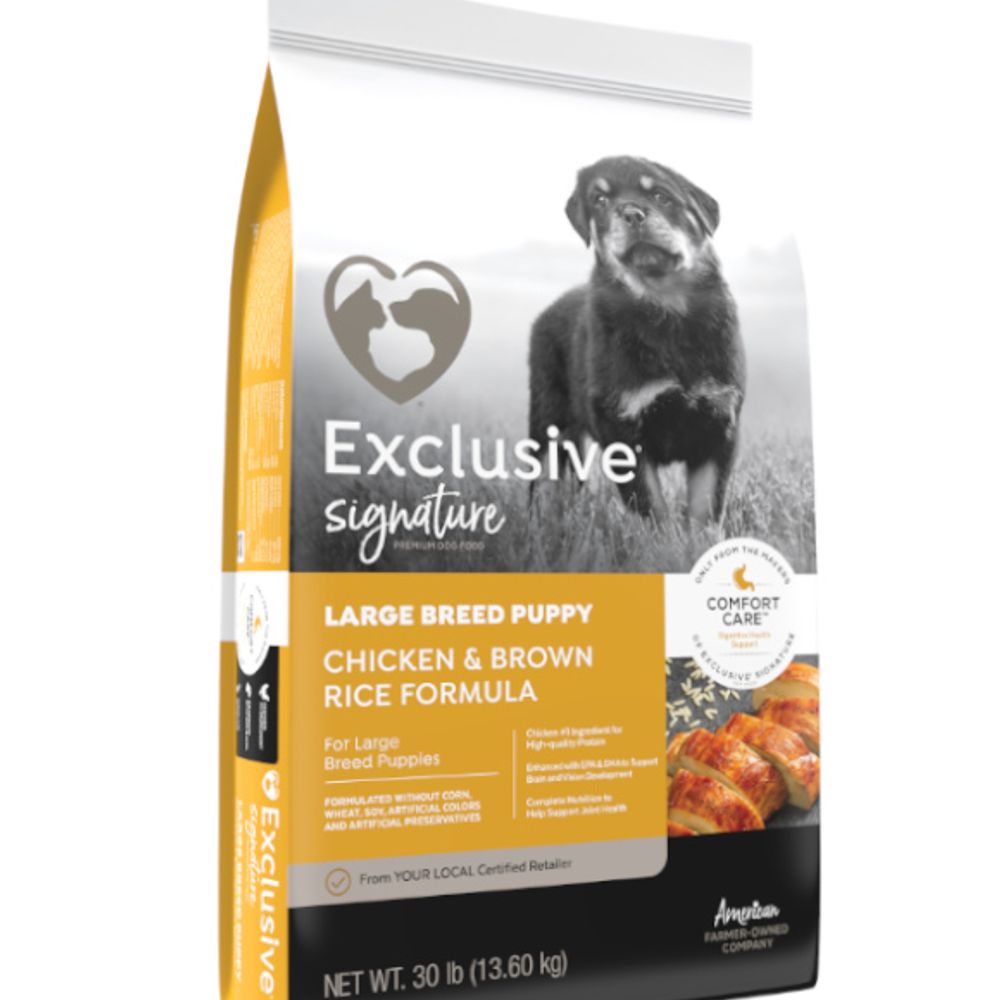 Exclusive, Signature Chicken & Brown Rice Formula Large Breed Puppy Food, 30 lb