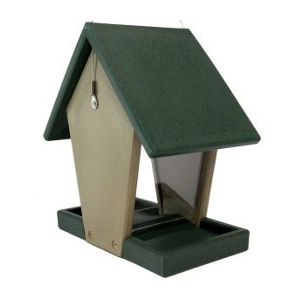Songbird Essentials Recycled Plastic Hopper Bird Feeder, Large
