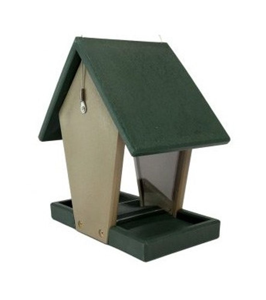 Songbird Essentials Recycled Plastic Hopper Bird Feeder, Large