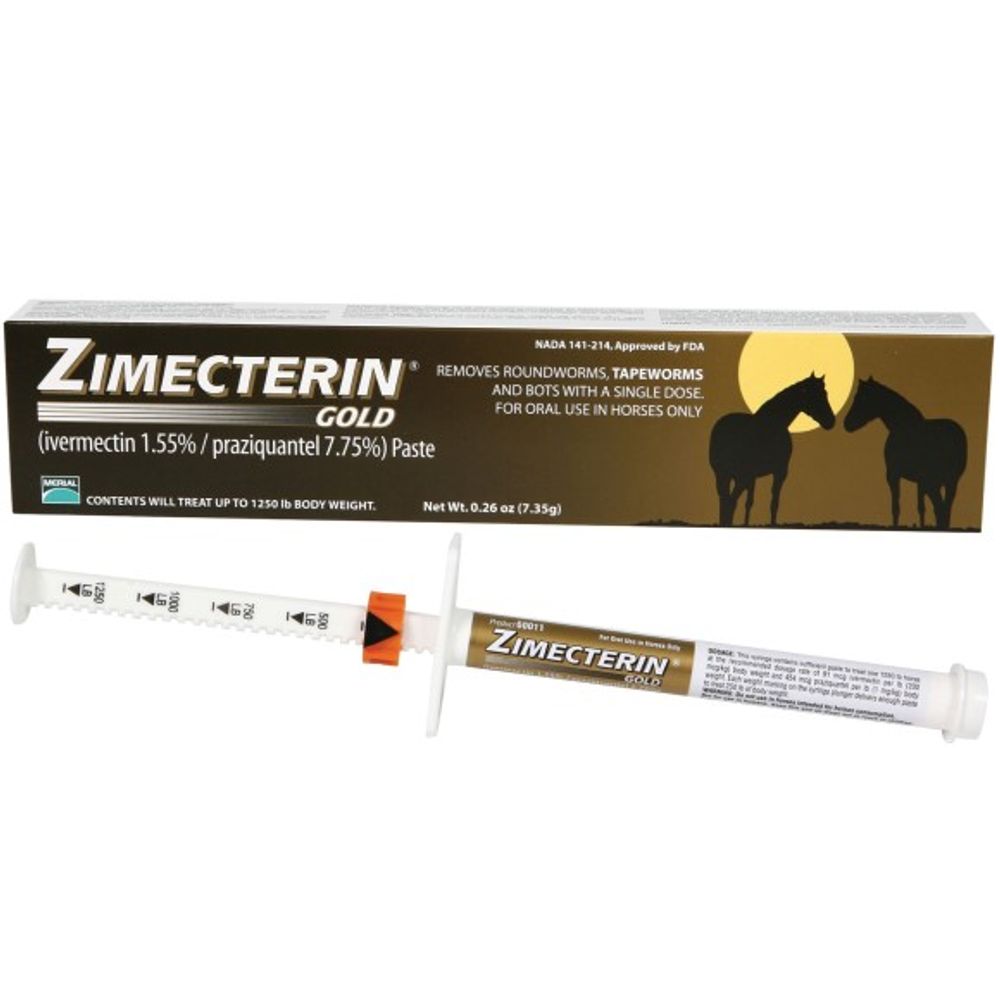 Zimecterin, Gold Horse Wormer Paste, Single Dose, 7.35g.