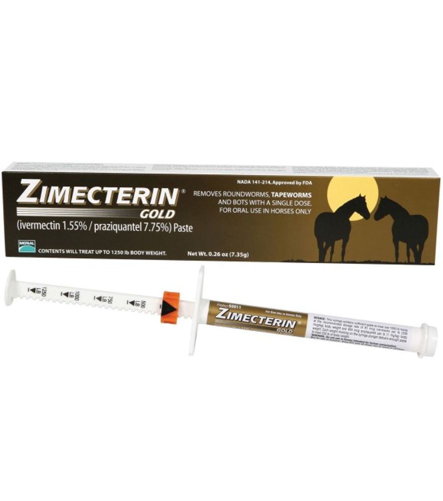 Zimecterin, Gold Horse Wormer Paste, Single Dose, 7.35g.