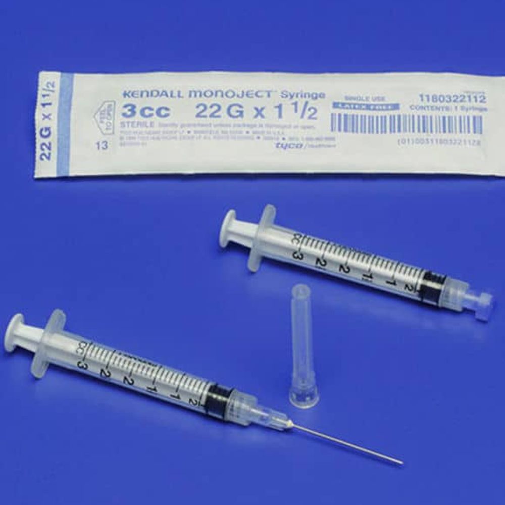 Monoject 20 Gauge Syringe, 3CC