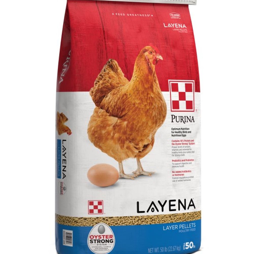 Purina, Layena Pellets Premium Poultry Feed, 50 lb