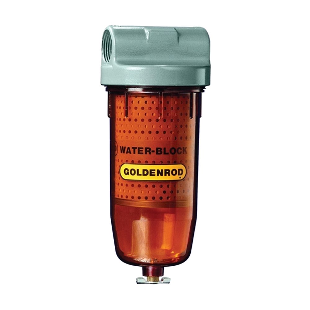 DL Goldenrod Water Block 496 Fuel Filter, 25 gpm, 1 in NPT