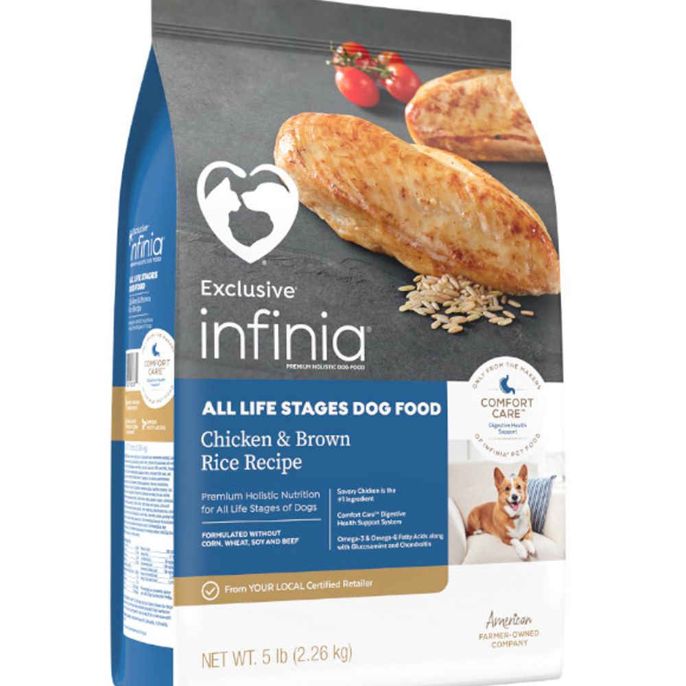Infinia, All Life Stages Chicken and Brown Rice Recipe Dog Food 