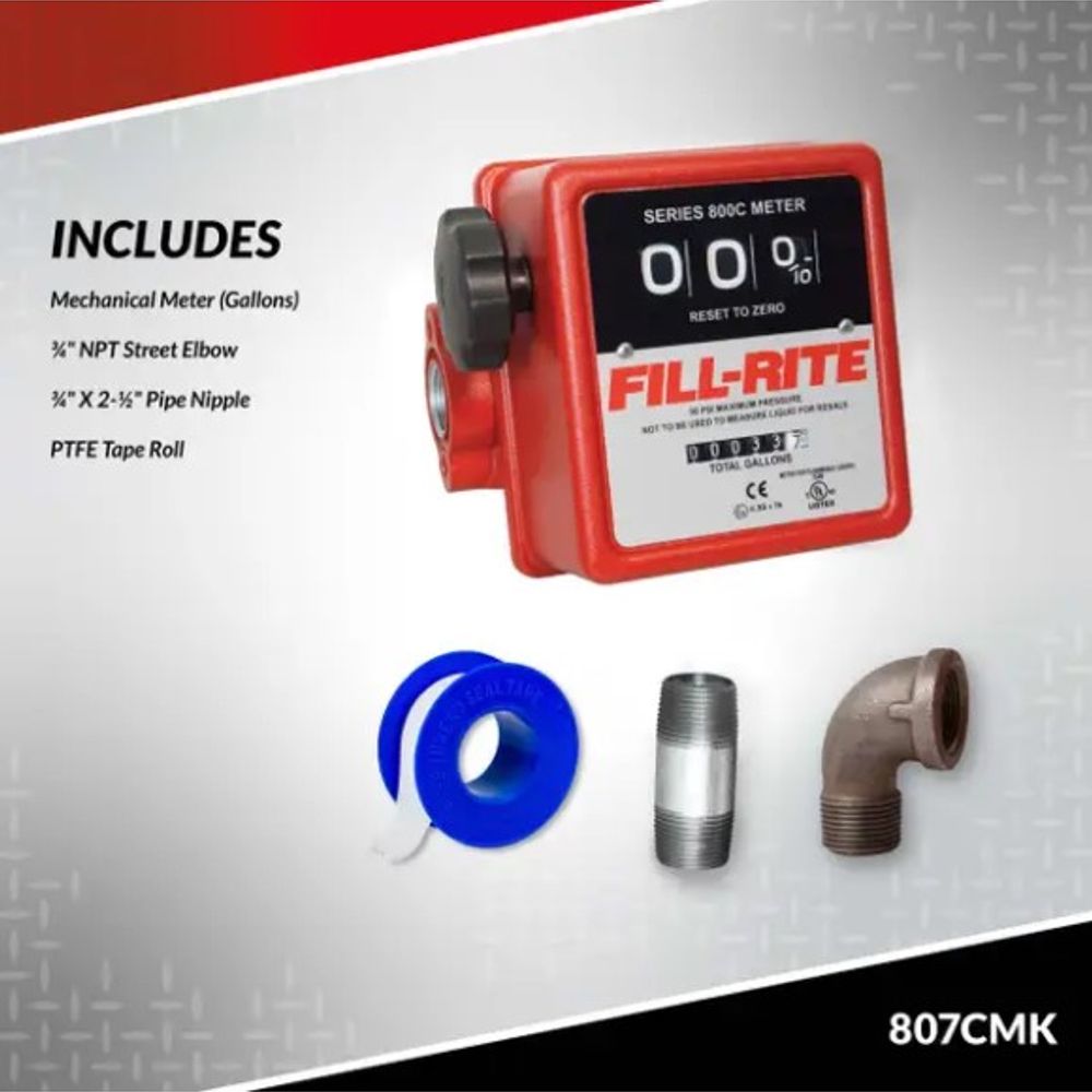 FILL-RITE, 5-20 GPM 3-Digit Mechanical Fuel Transfer Meter
