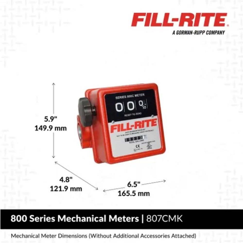 FILL-RITE, 5-20 GPM 3-Digit Mechanical Fuel Transfer Meter