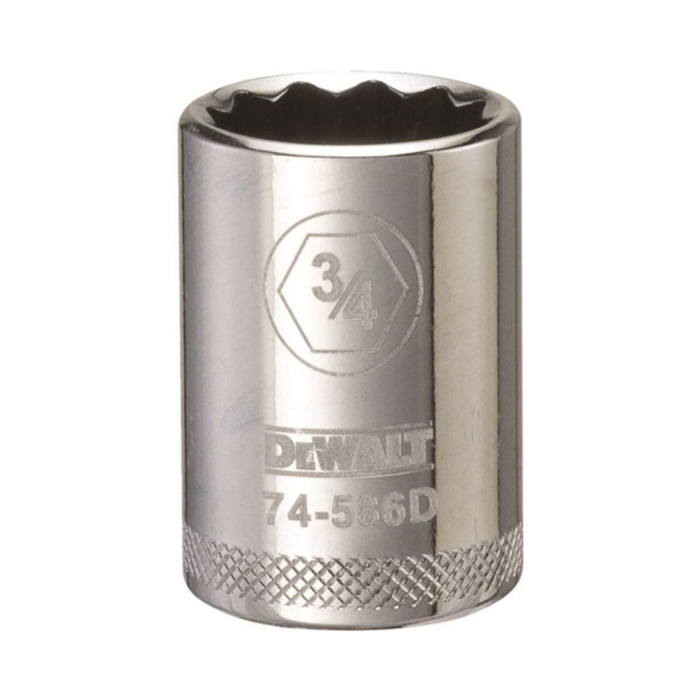 DeWALT DWMT74586OSP Fractional Drive Socket, 1/2 in Drive, 12-Point, 3/4 in Socket, Steel