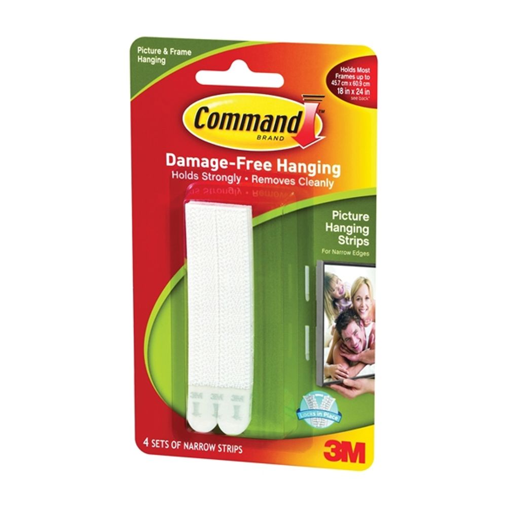 Command 17207 Picture Hanging Strip, 3 lb/set Weight Capacity, Foam